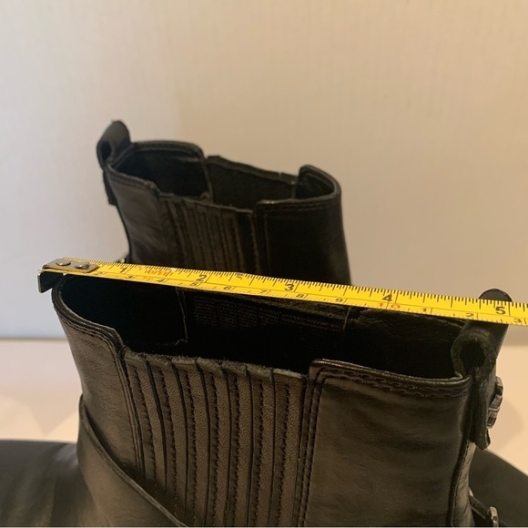 SAM EDELMAN Bellamie Ankle Boot Leather Premium Stacked Heel 2 1/4” Black 7 - Picture 12 of 13